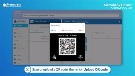 How to send money using QR codes with Metrobank Online.